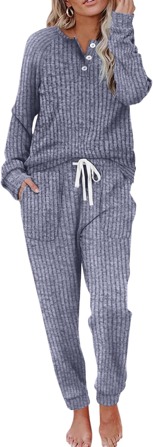 WIHOLL Two Piece Outfits for Women Lounge Sets with Pockets