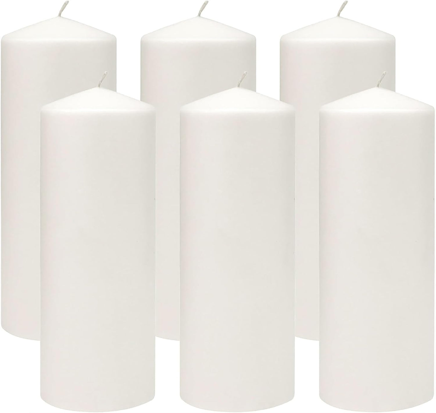 Stonebriar Unscented White Tall Pillar Candles for Decor