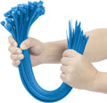 XINGO Blue 16 Inch Zip Ties Heavy Duty 100 Pack - 200 lb Strength