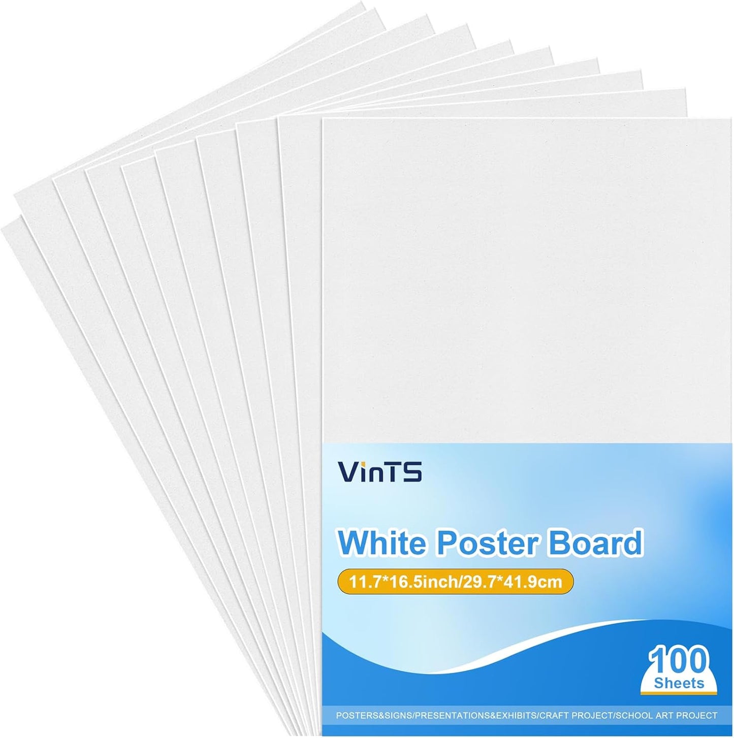 100Pcs White Poster Board for Arts and Crafts Projects