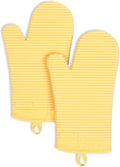 Ribbed Soft Silicone Oven Mitt 2-Pack - Heat Resistant Protection