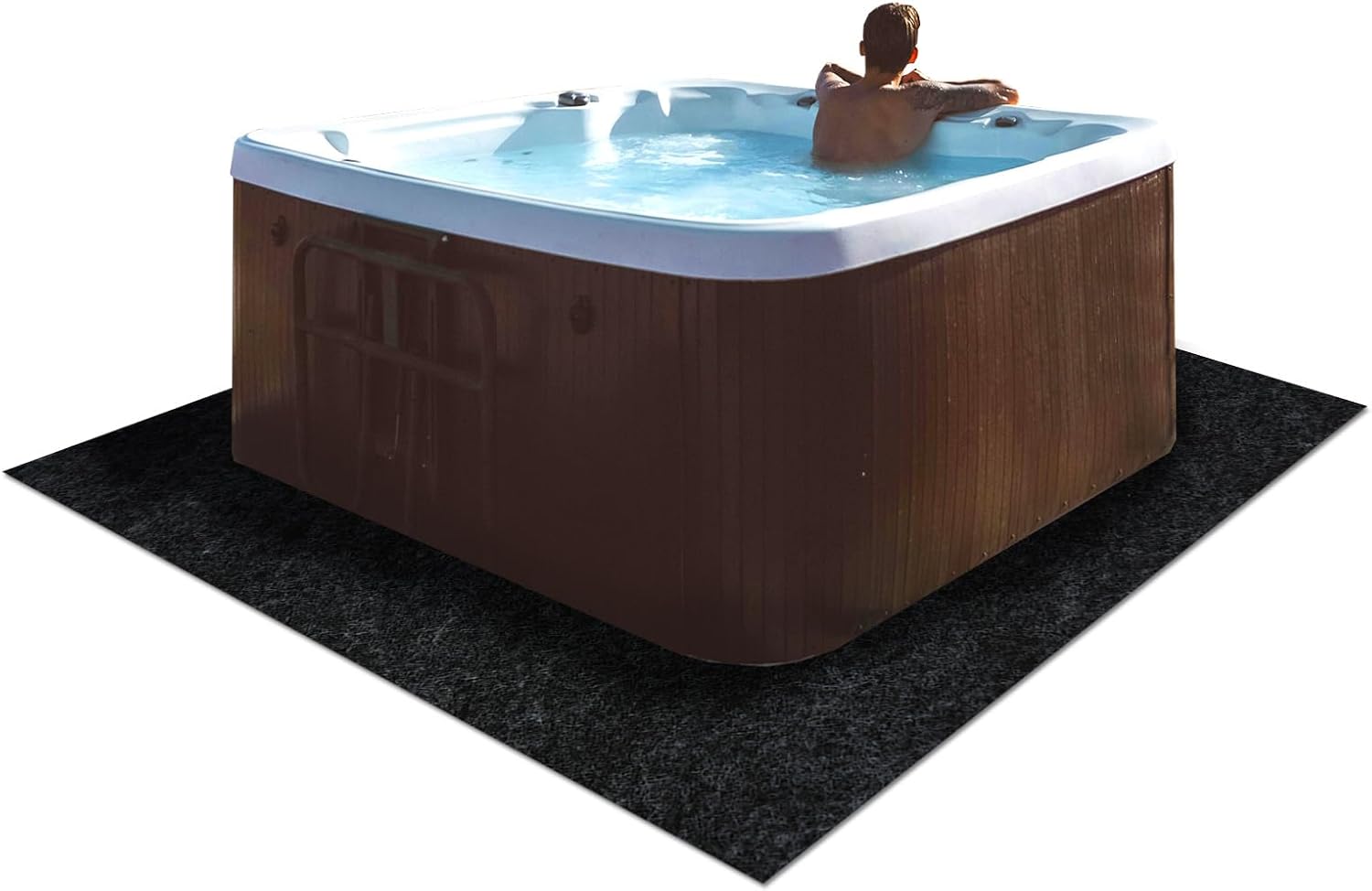 100in x 100in Hot Tub Mat - Waterproof & Leakproof Flooring Protector