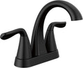 Delta Arvo Centerset Bathroom Faucet Matte Black - Sleek 3-Hole Design