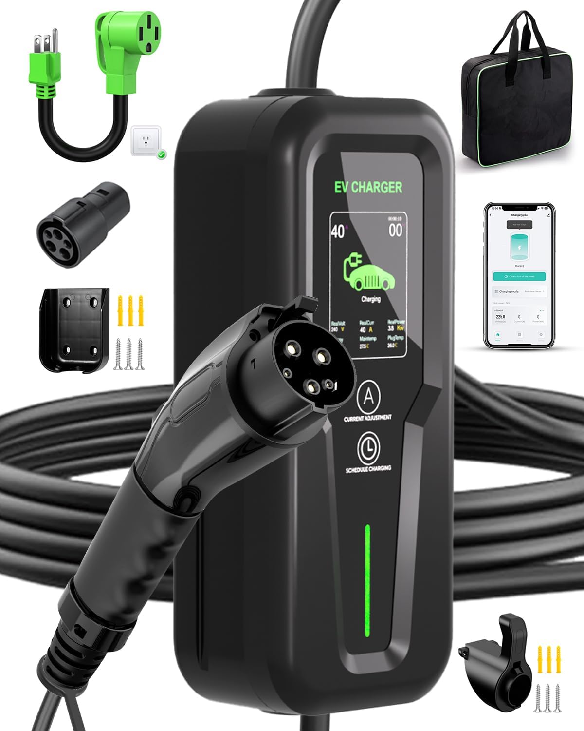 Fast-Charge EV Charger: Portable & WiFi Enabled