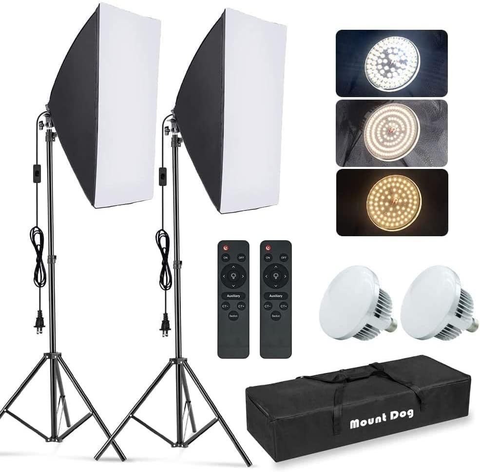 MOUNTDOG Softbox Lighting Kit for Perfect Photography Shots