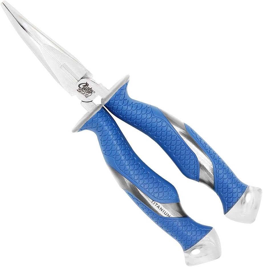 Titanium Bonded Bent Nose Pliers - Durable Cutter for Salt & Fresh Water