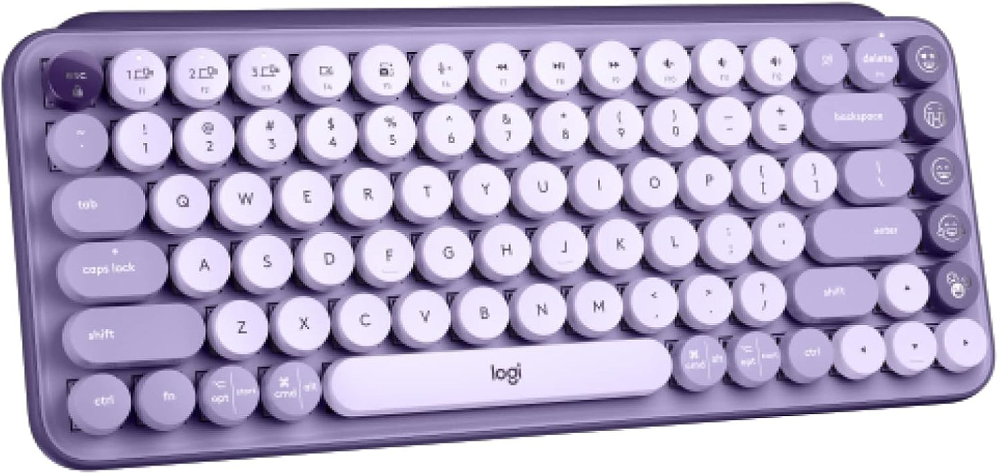Logitech POP Keys Emoji Wireless Keyboard - Customizable, Durable Design