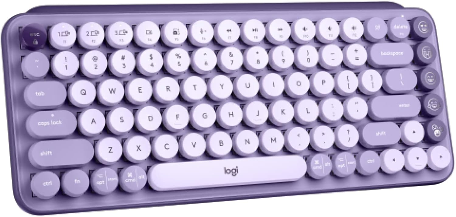 Logitech POP Keys Emoji Wireless Keyboard - Customizable, Durable Design