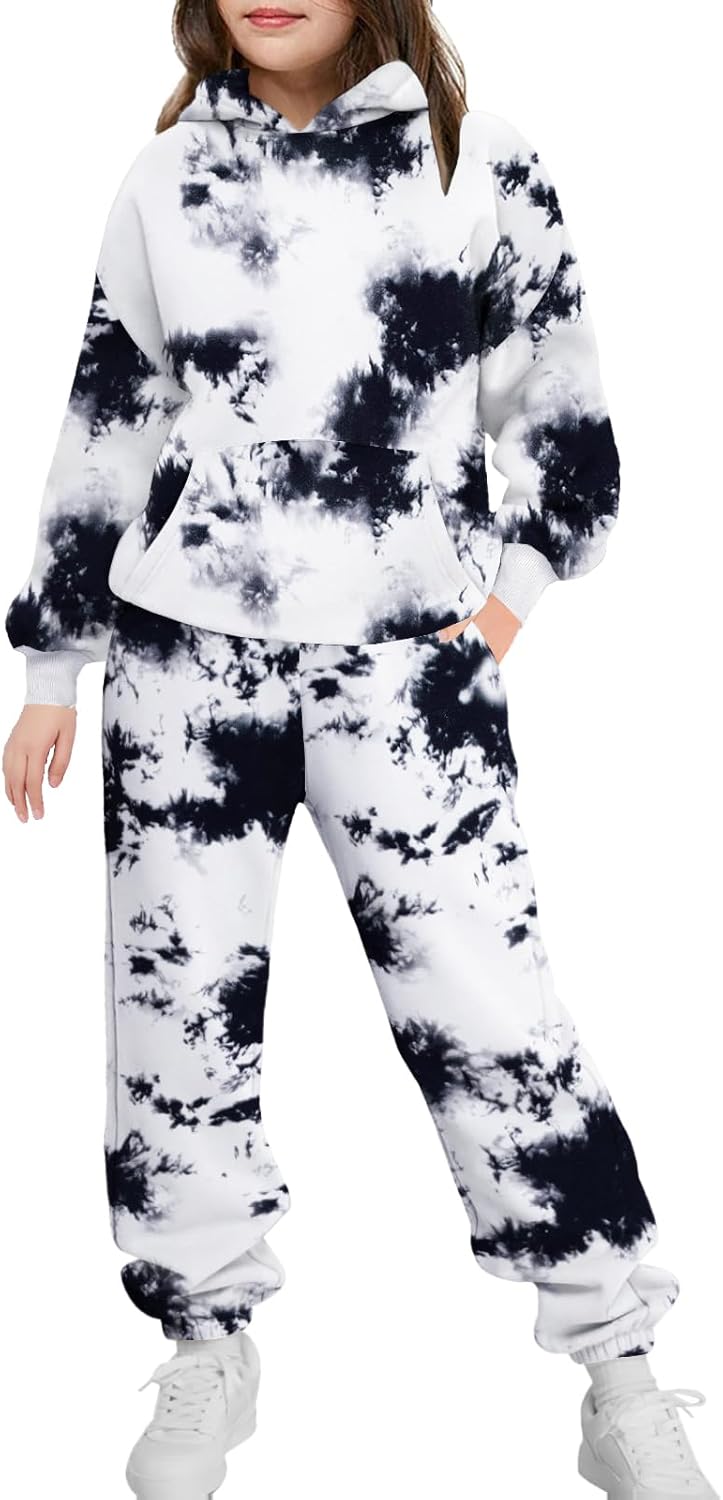 Arshinet Girls 2 Piece Outfits Hoodie and Baggy Sweatpants Set