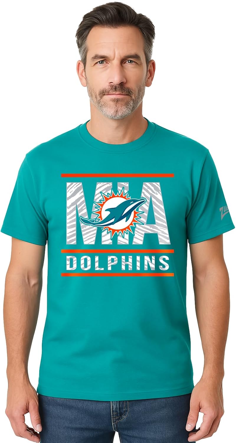 Zubaz NFL Men's Short Sleeve Team Graphic T-Shirt for Fans