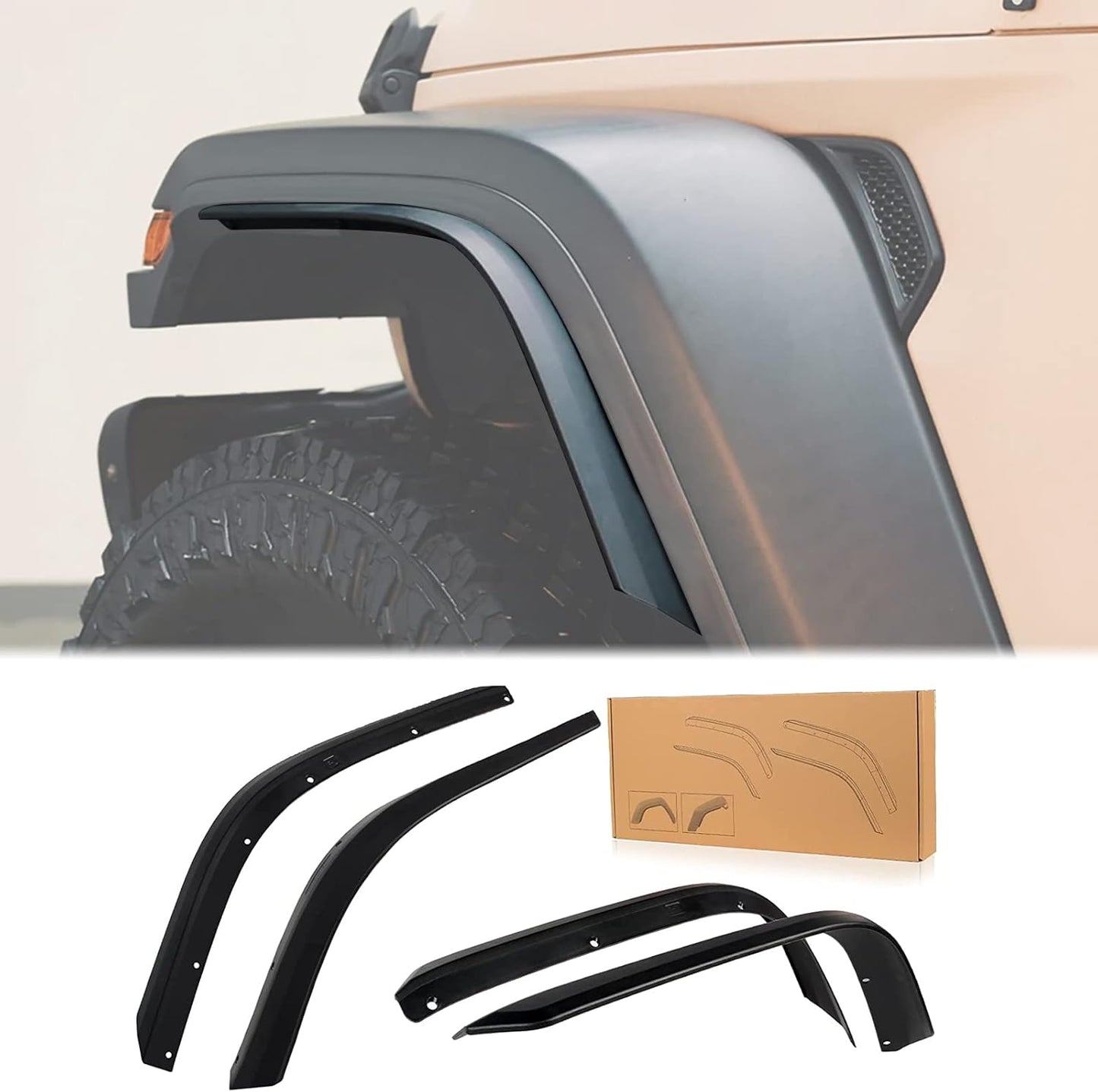 Front & Rear Fender Flares for 2018-2024 Jeep Wrangler JL