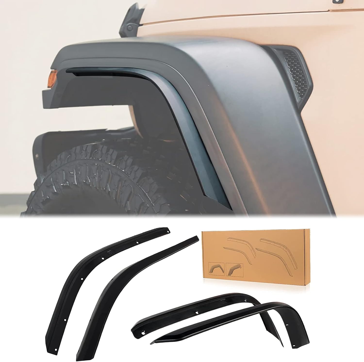 Front & Rear Fender Flares for 2018-2024 Jeep Wrangler JL