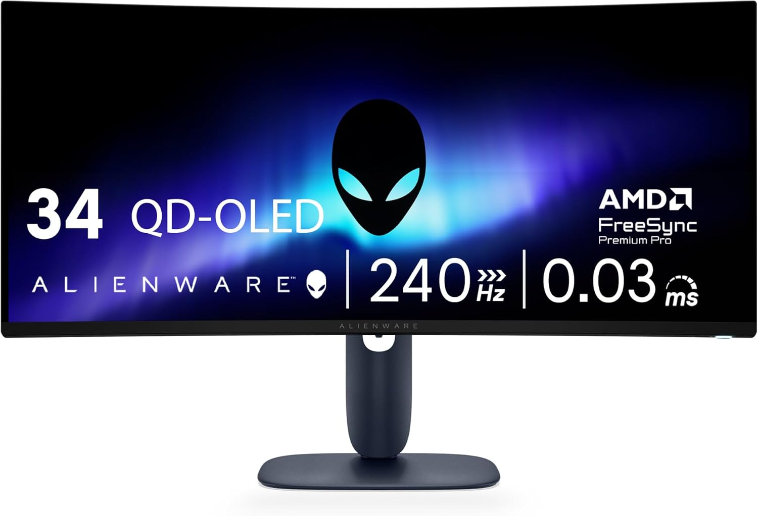 Alienware 34 QD-OLED Curved Gaming Monitor for Immersive Play
