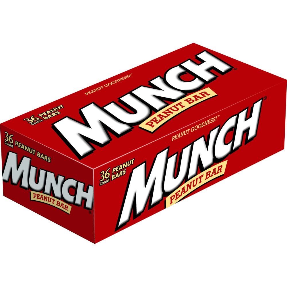 MUNCH Peanut Bar Gluten-Free Low Glycemic Treats in Bulk Box