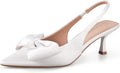 Women's Bow Slingback Kitten Heels Pointed Toe Pumps - 2.4in