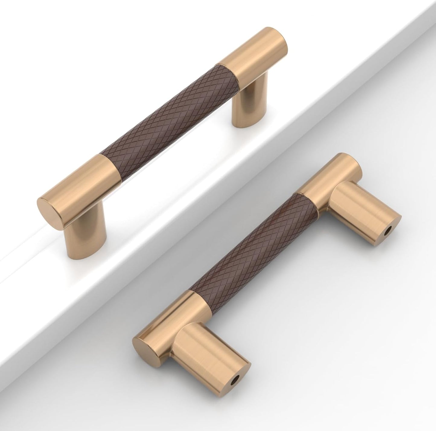 10 Pack Brown and Champagne Bronze 3 Inch Cabinet Handles