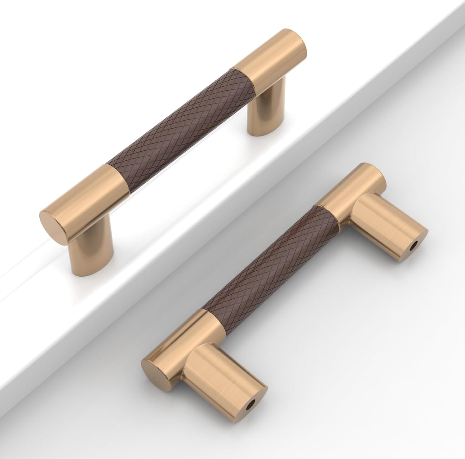 10 Pack Brown and Champagne Bronze 3 Inch Cabinet Handles