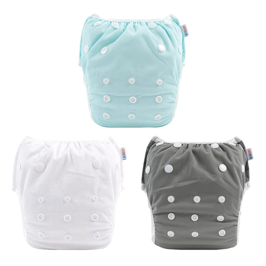 ALVABABY Reusable Swim Diapers Set - Adjustable for Swimming Lessons