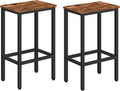 Bar Stools Set of 2 Bar Chairs - Compact Rustic Brown Counter Stools