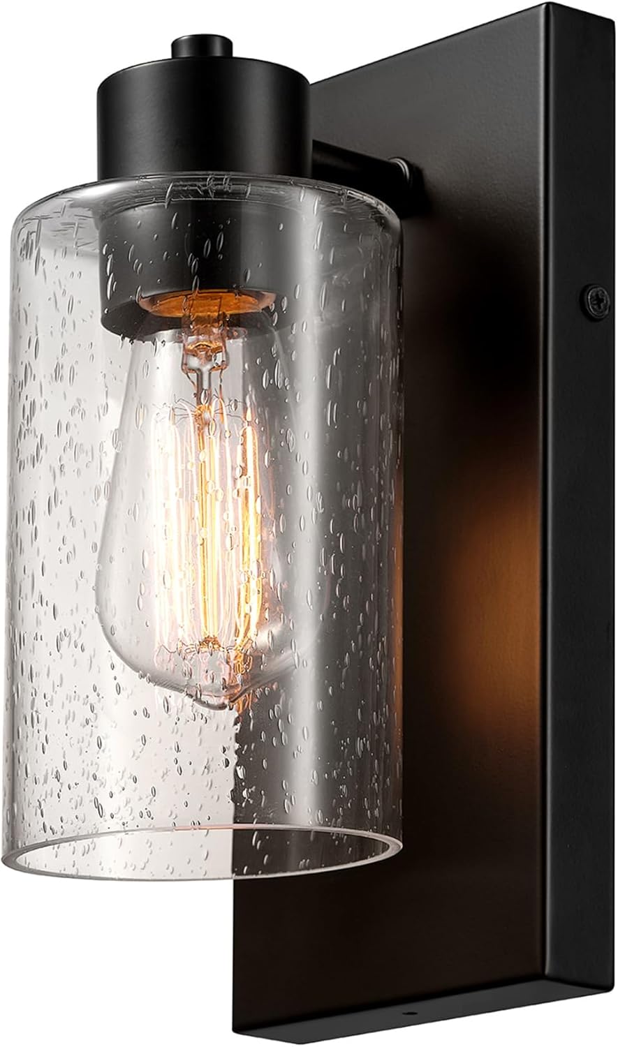 GLOBE Electric 1-Light Outdoor Wall Sconce with Clear Glass Shade