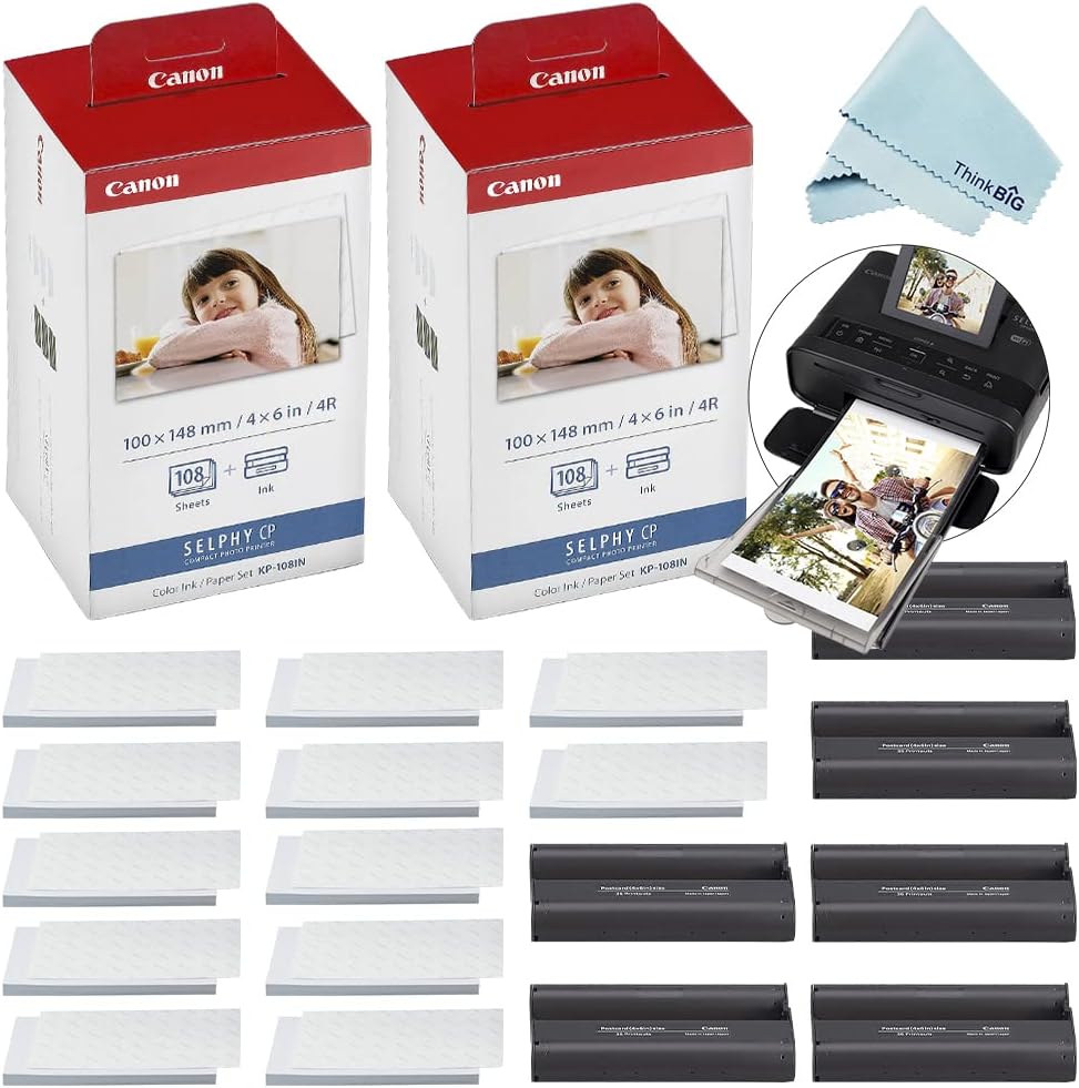 Canon KP-108IN Color Ink and Paper Set for SELPHY Printers