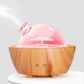 Glass Essential Oil Diffuser Wood Grain Base - 280ml Cool Mist