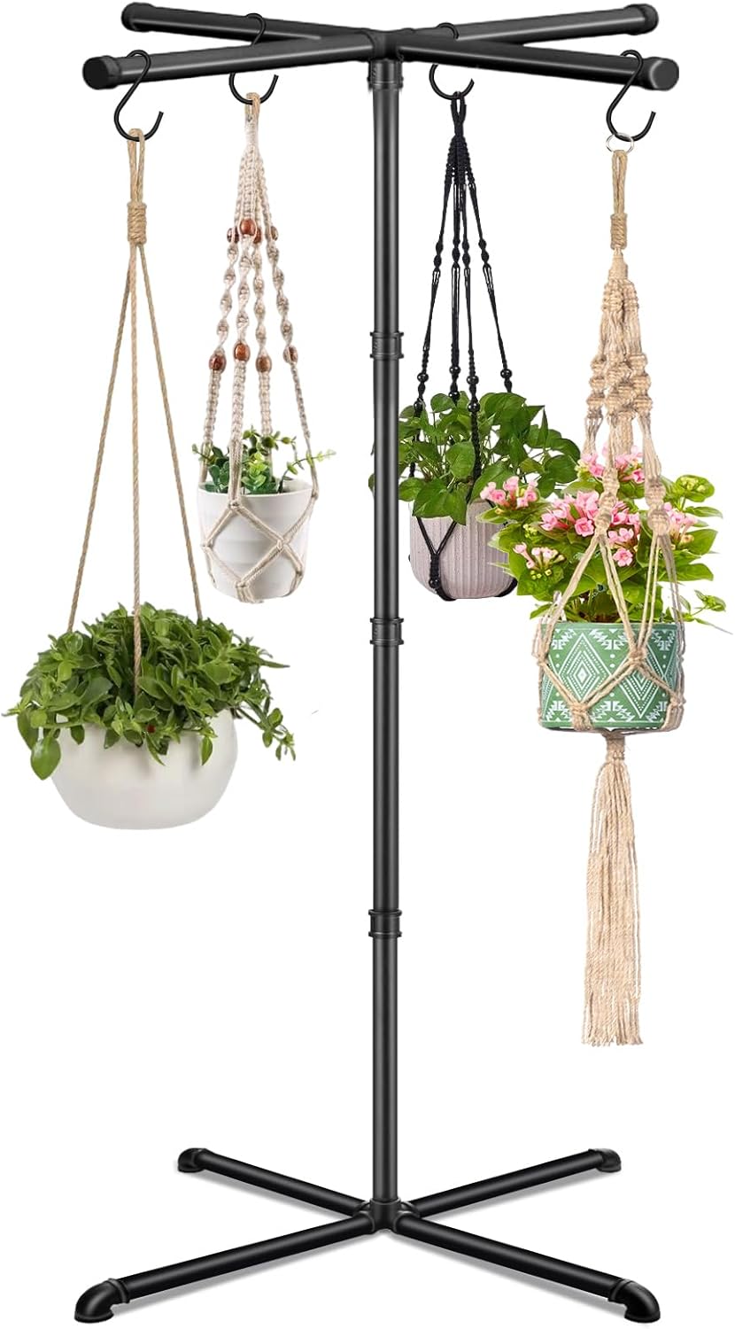 59 Inch Tall Heavy Duty Metal Indoor Plant Hanger Stand
