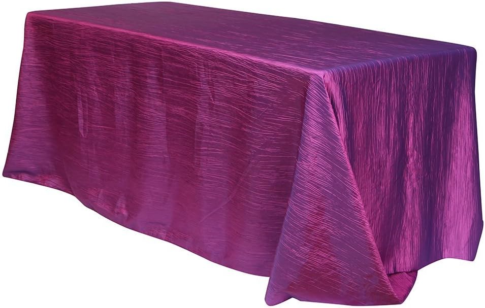 90 x 156 inch Purple Crinkle Taffeta Tablecloth for Events
