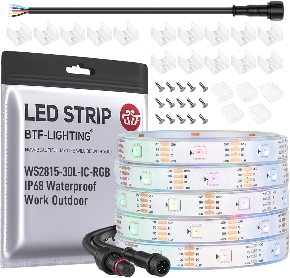 BTF-LIGHTING IP68 Waterproof Outdoor WS2815 RGB LED Strip