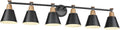 Black 6 Light Bathroom Vanity Light - Modern Industrial Vanity