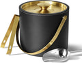 3L Ice Bucket with Silicone Lid, Scoop & Tongs - Insulated Black