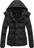 GGleaf Women's Quilted Puffer Jacket - Warm Removable Hood