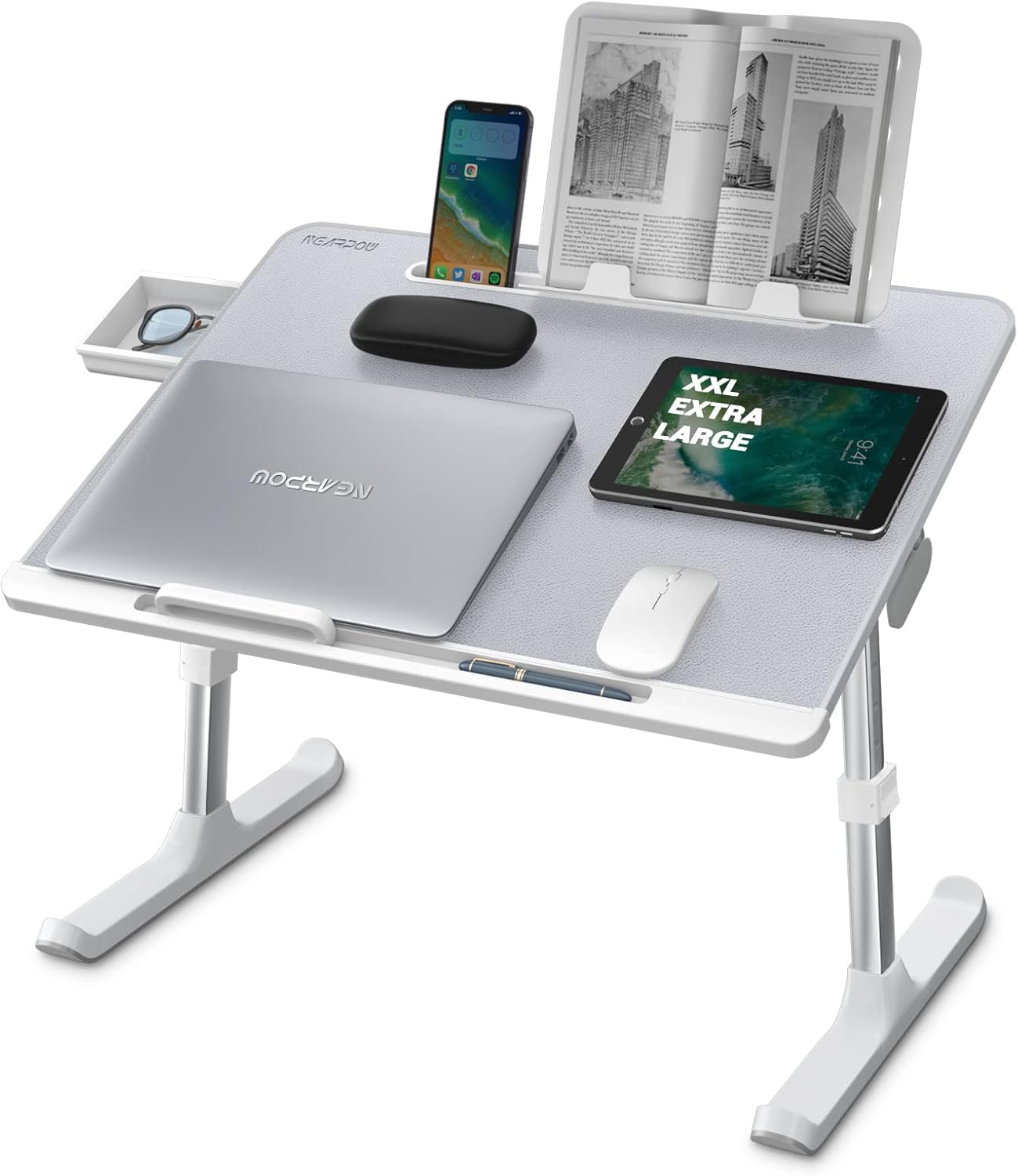 NEARPOW XXL Laptop Bed Desk - Adjustable & Anti-Slip