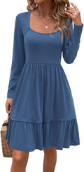 Women Square Neck Summer Dress with Pockets - Flattering Everyday Fit