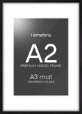 A2 Black Wood Frame with Mat - High End Oak Look, Gallery Glass
