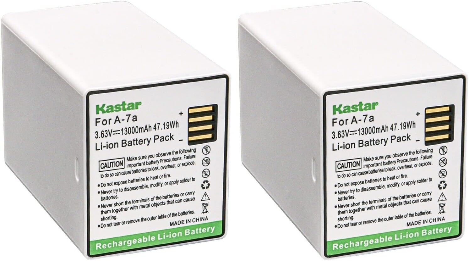 Kastar A-7a Battery 2-Pack for Arlo Pro 4 XL Spotlight 3 Camera