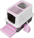 Stainless Steel Cat Litter Box with Top Holes - Large Enclosed Pan