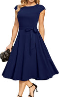 DRESSTELLS Women's Cocktail Dress Tea Length - Classic Vintage Fit