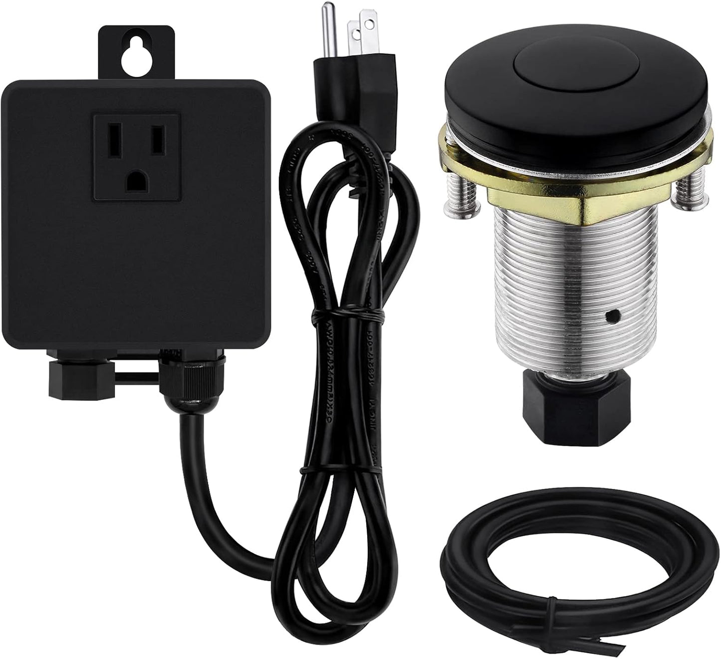 Garbage Disposal SinkTop Air Switch Kit with Matte Black Button
