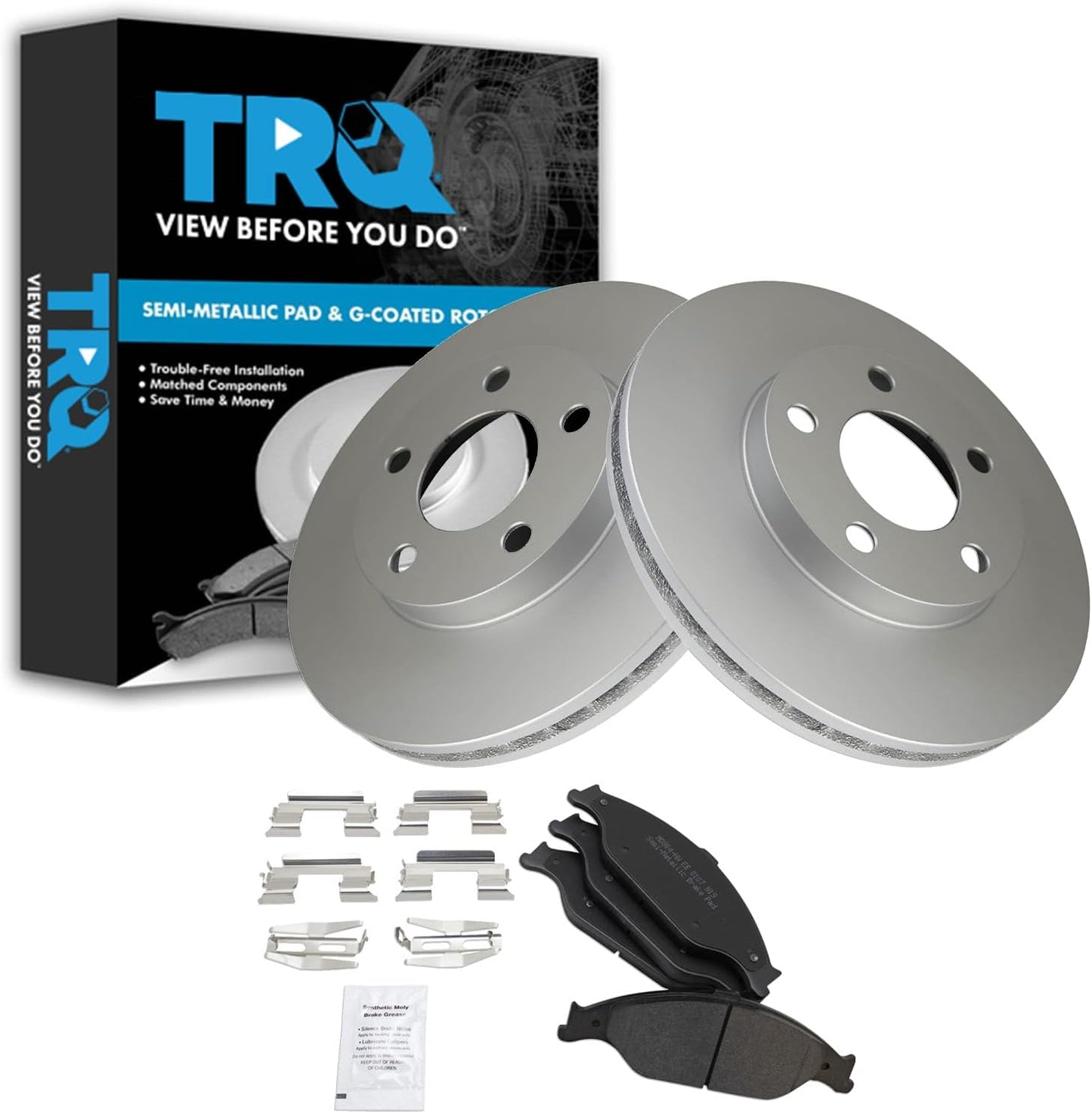TRQ Front Brake Pad & Rotor Kit for 1999-2004 Ford Mustang