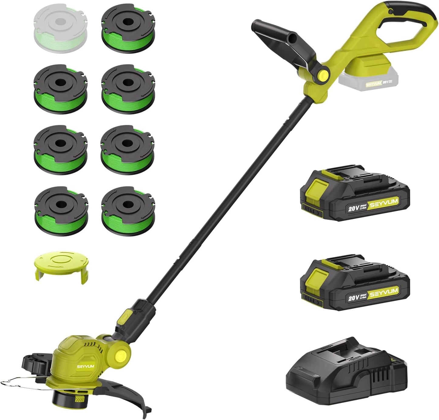SEYVUM 12-inch Cordless String Trimmer for Efficient Lawn Care