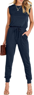 Womens Summer Sleeveless Jumpsuit - Comfortable Stretchy Romper