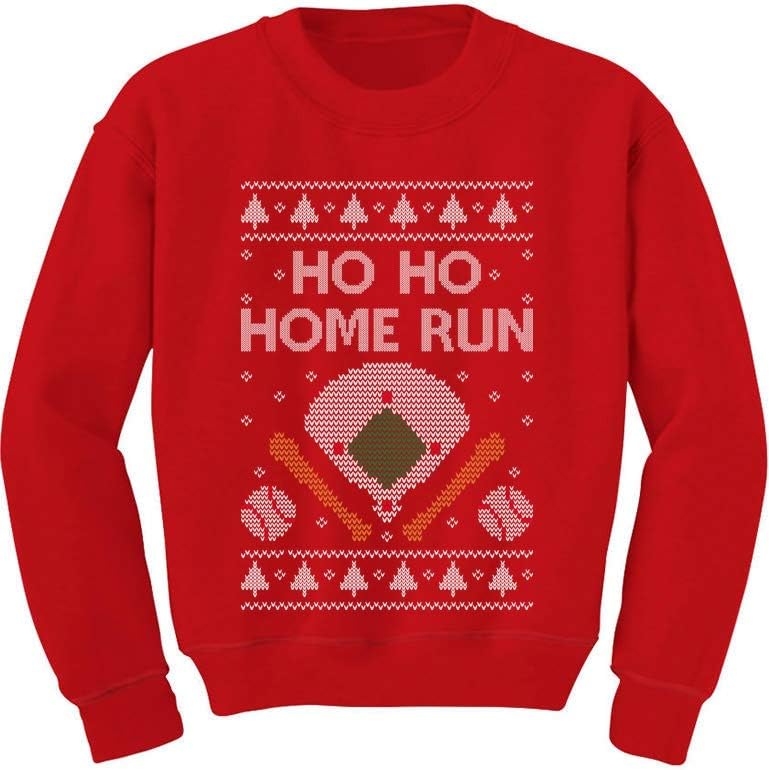 Tstars Baseball Christmas Sweatshirt for Kids