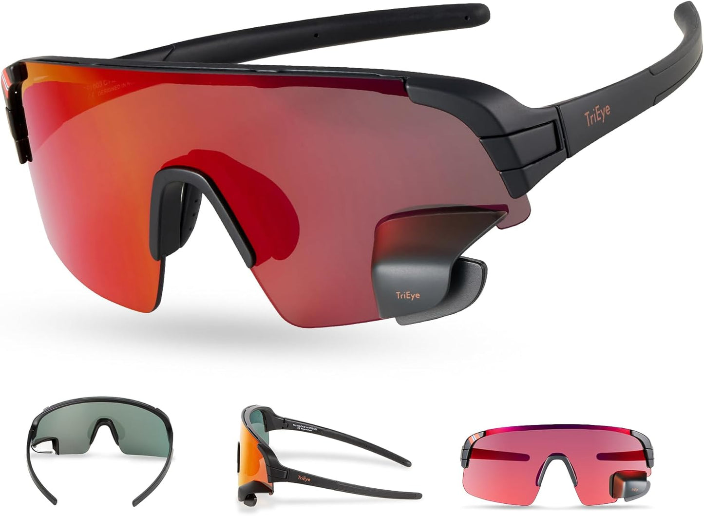 Cycling Glasses with Rear-view Mirror for Enhanced Safety