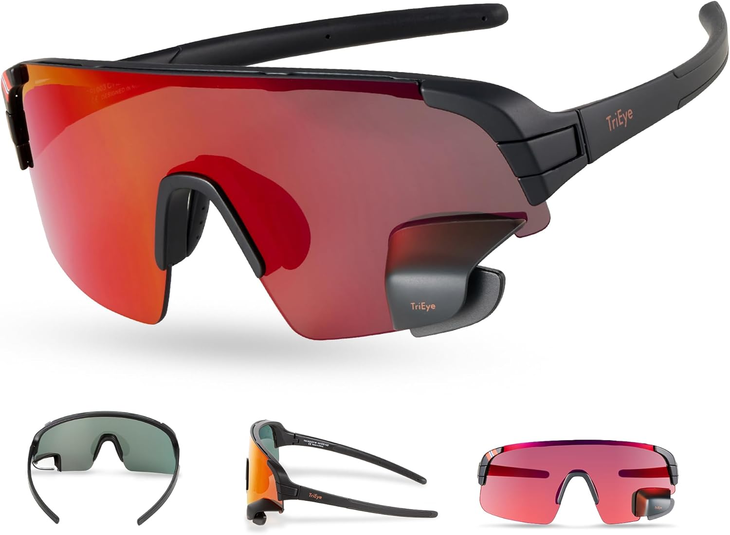 Cycling Glasses with Rear-view Mirror for Enhanced Safety