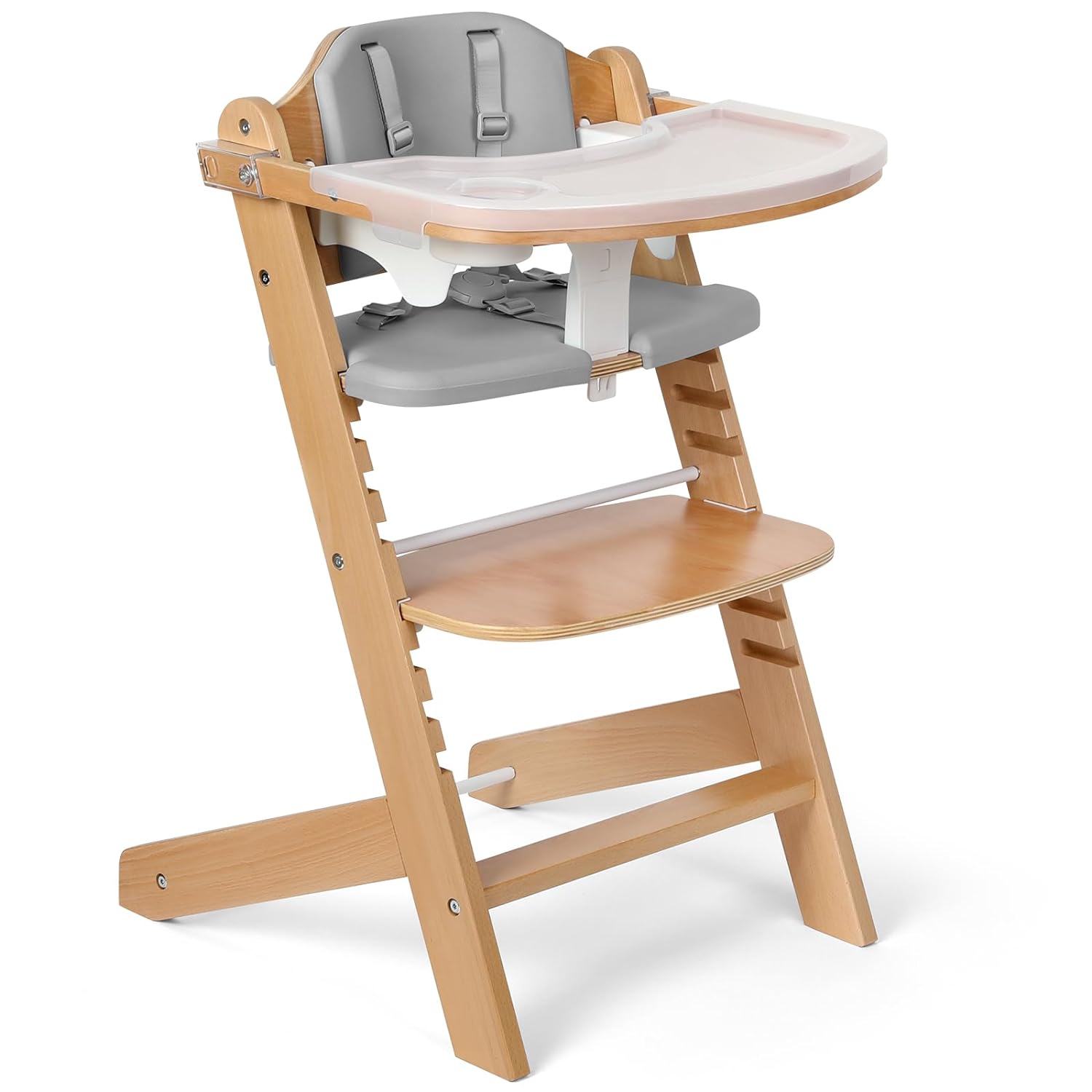 Cowiewie 3-in-1 Natural Wooden High Chair - Adjustable & Waterproof