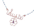 Rose Gold Wire Name Necklace or Anklet - Personalized 2 Tone