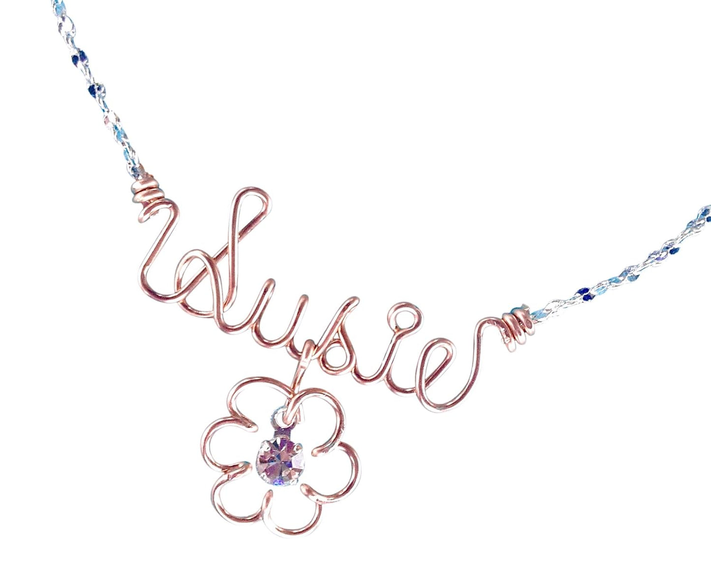 Personalized Rose Gold Wire Name Necklace or Anklet Gift