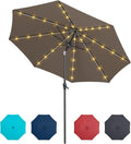 Tempera Solar Patio Umbrella with 40 LED Lights and Tilt