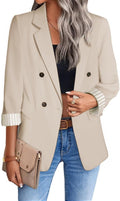 Women's Tweed Plaid Blazer Jacket - Lightweight Summer-Lined Coat